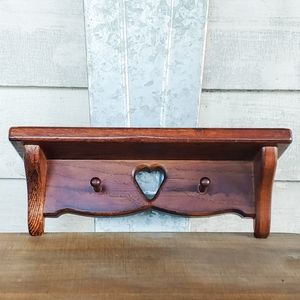 Small wood shelf with heart